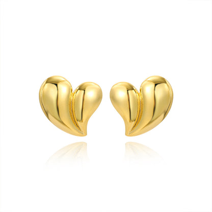 European And American 18K Gold Glossy Earrings