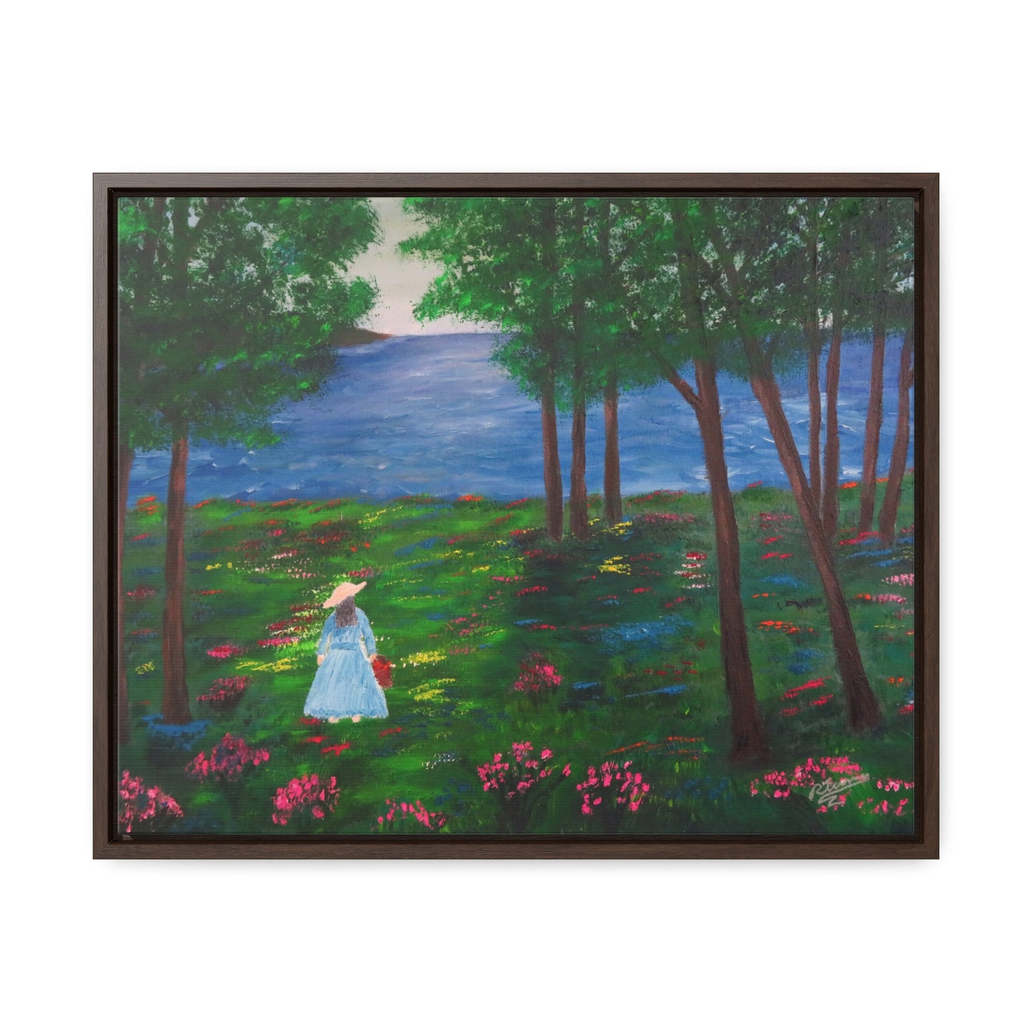 Path Of Flowers  - Gallery Canvas Wraps, Horizontal Frame