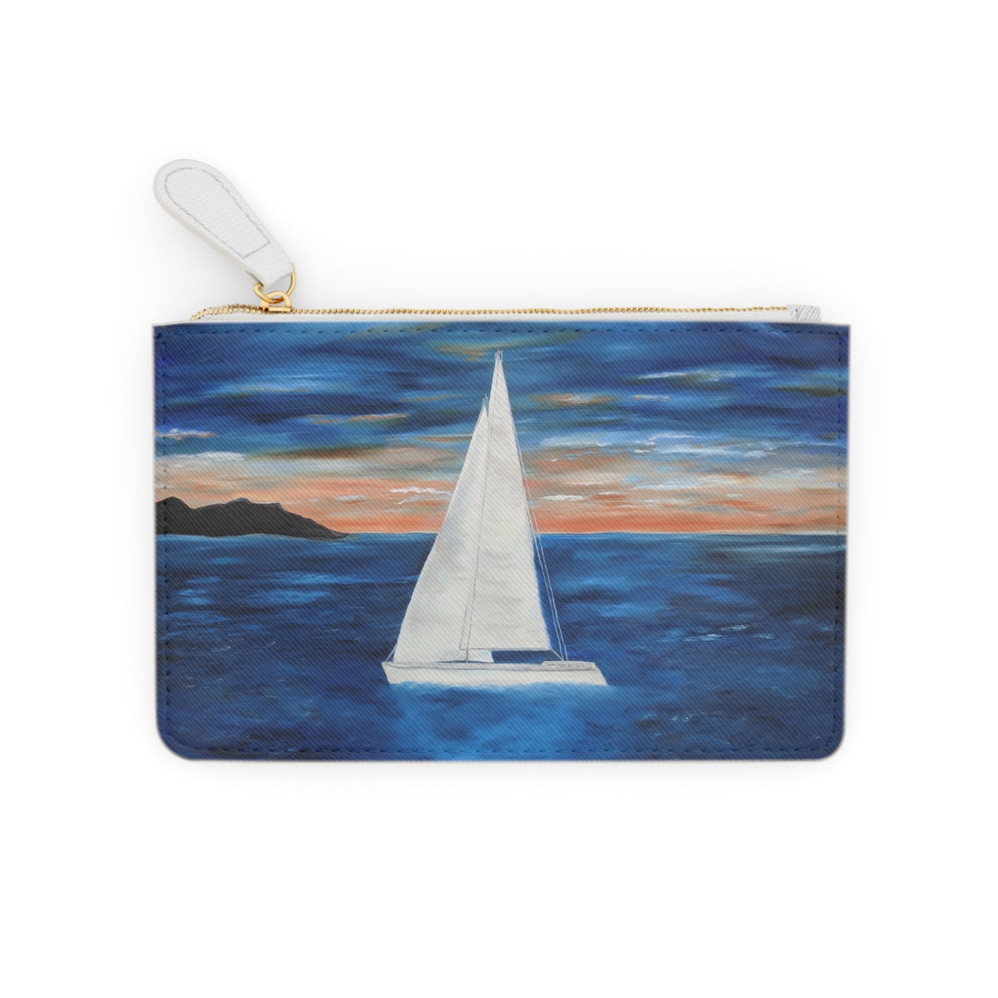 Sunset Sailing Mini Clutch Bag - Nautical Ocean Design