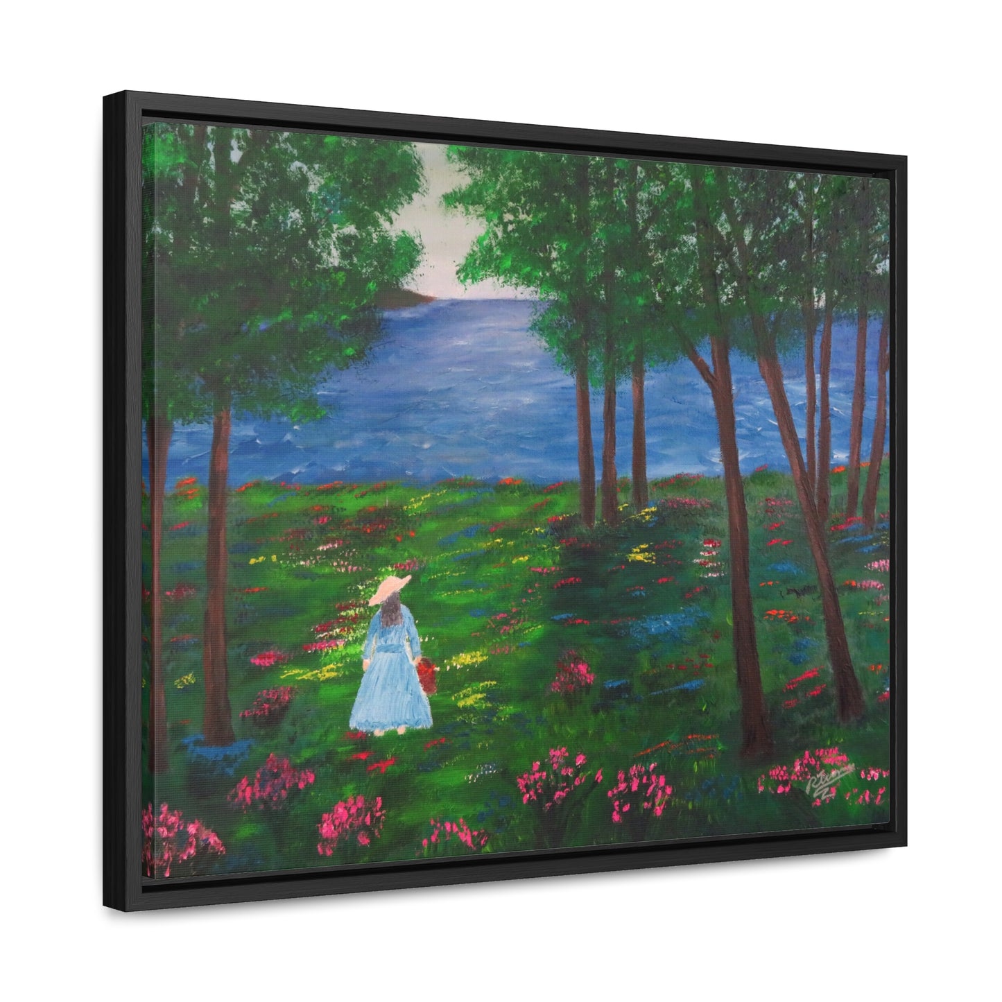 Path Of Flowers  - Gallery Canvas Wraps, Horizontal Frame