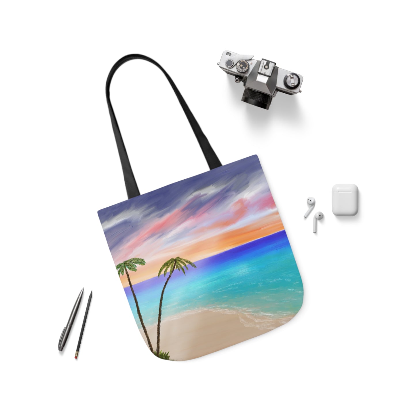 Canvas Tote Bag, Tropical Haven Art