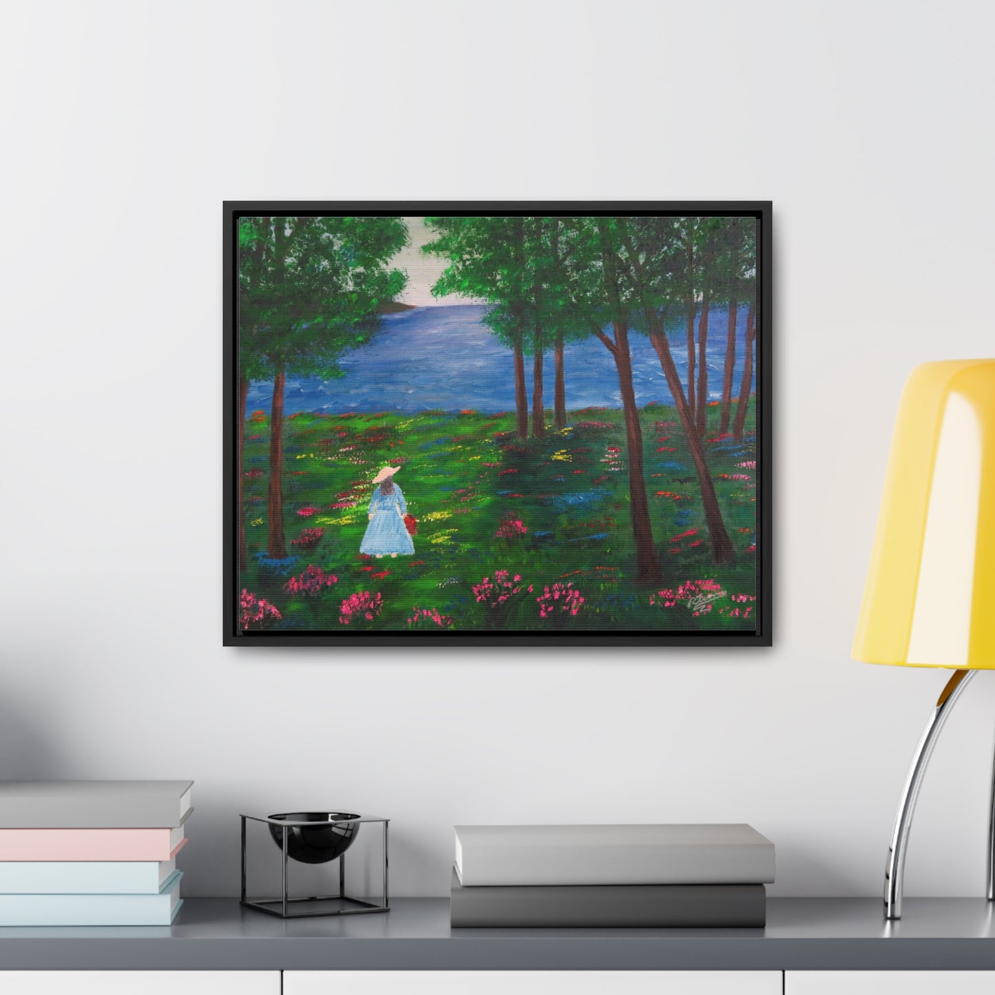 Path Of Flowers  - Gallery Canvas Wraps, Horizontal Frame