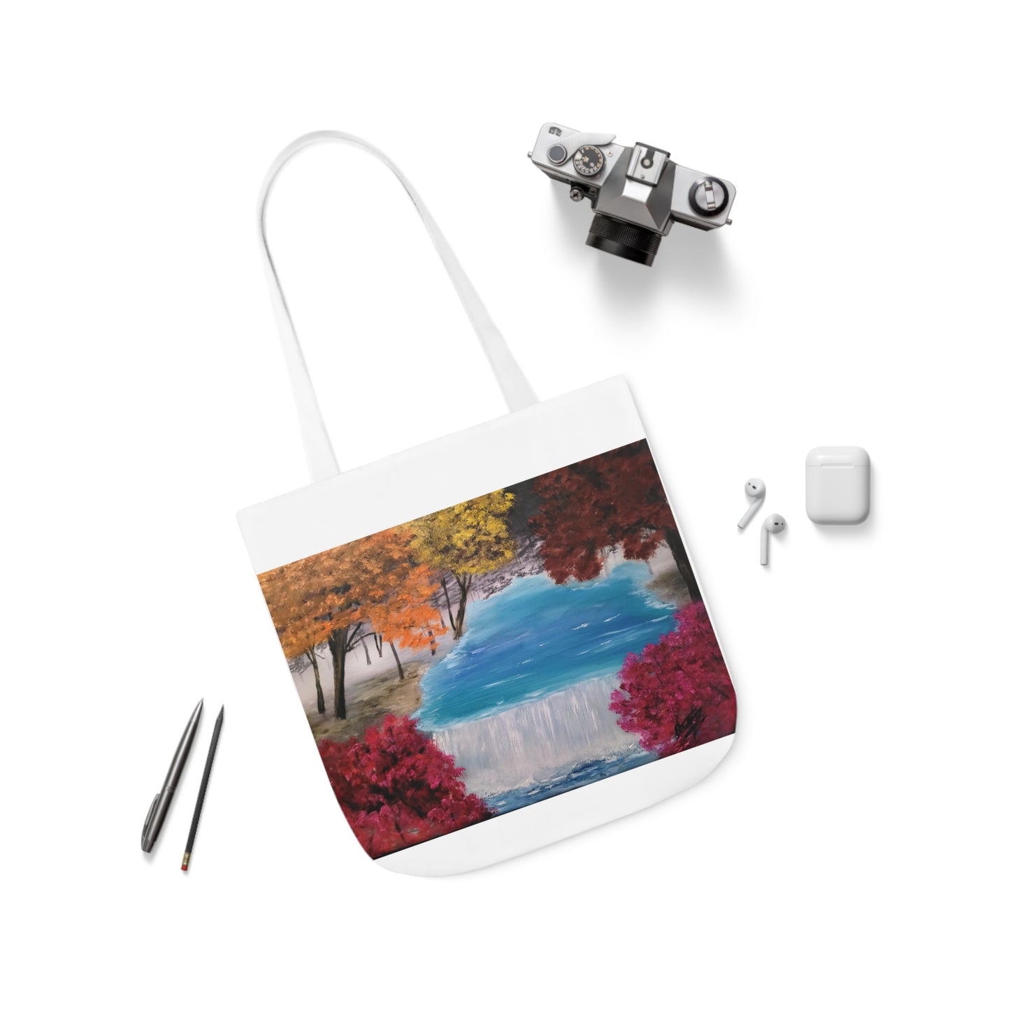 Canvas Tote Bag, Descending Waters Art