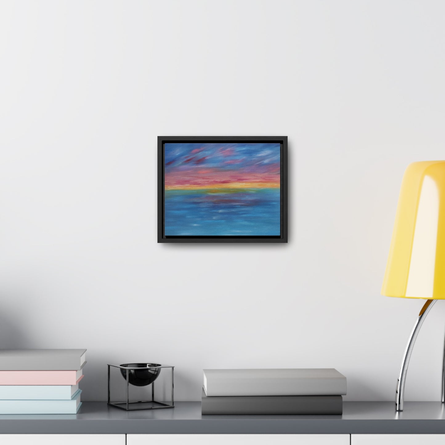 Aqua Sunset - Gallery Canvas Wraps, Horizontal Frame