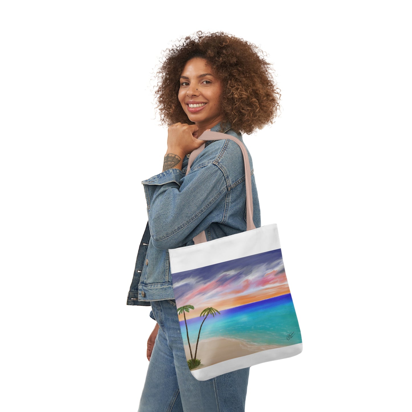 Canvas Tote Bag, Tropical Haven Art