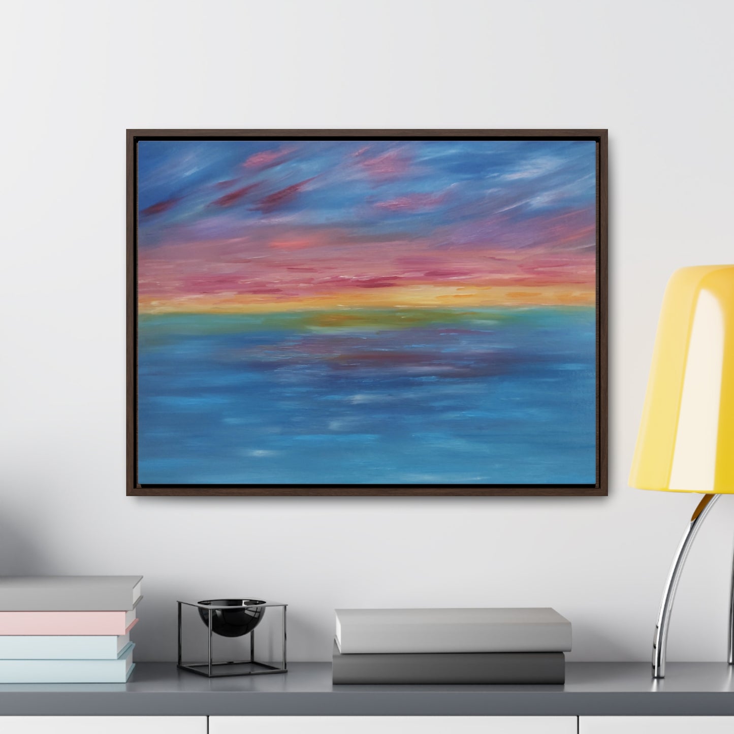 Aqua Sunset - Gallery Canvas Wraps, Horizontal Frame