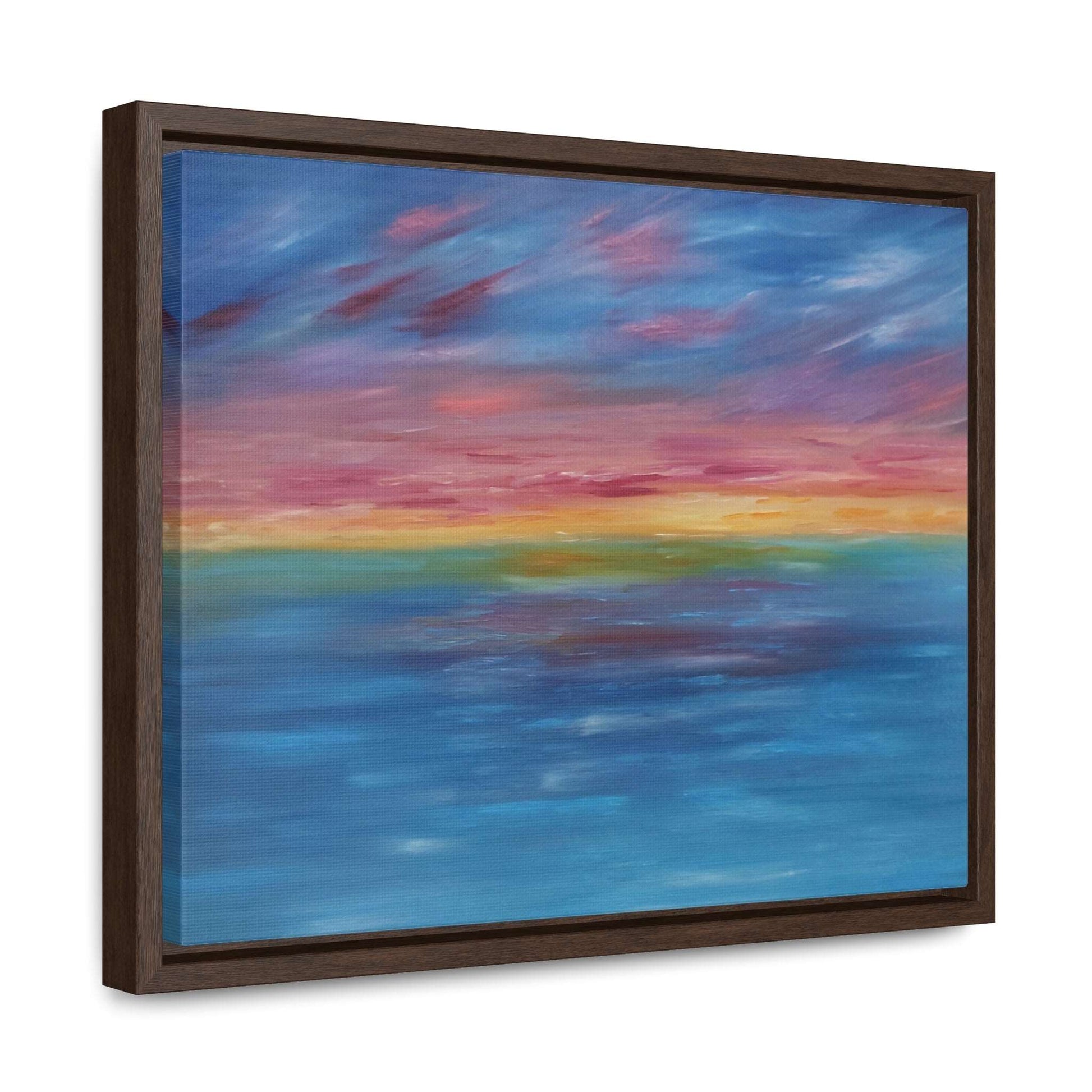 Aqua Sunset - Gallery Canvas Wraps, Horizontal Frame