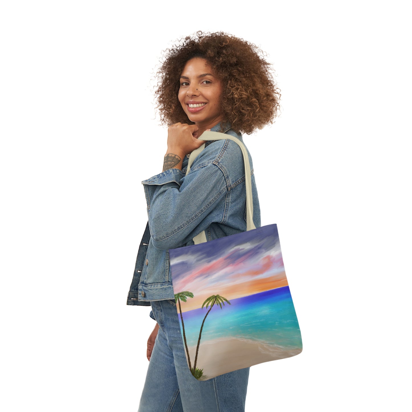 Canvas Tote Bag, Tropical Haven Art