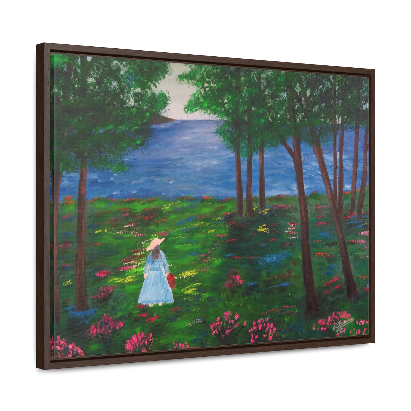 Path Of Flowers  - Gallery Canvas Wraps, Horizontal Frame