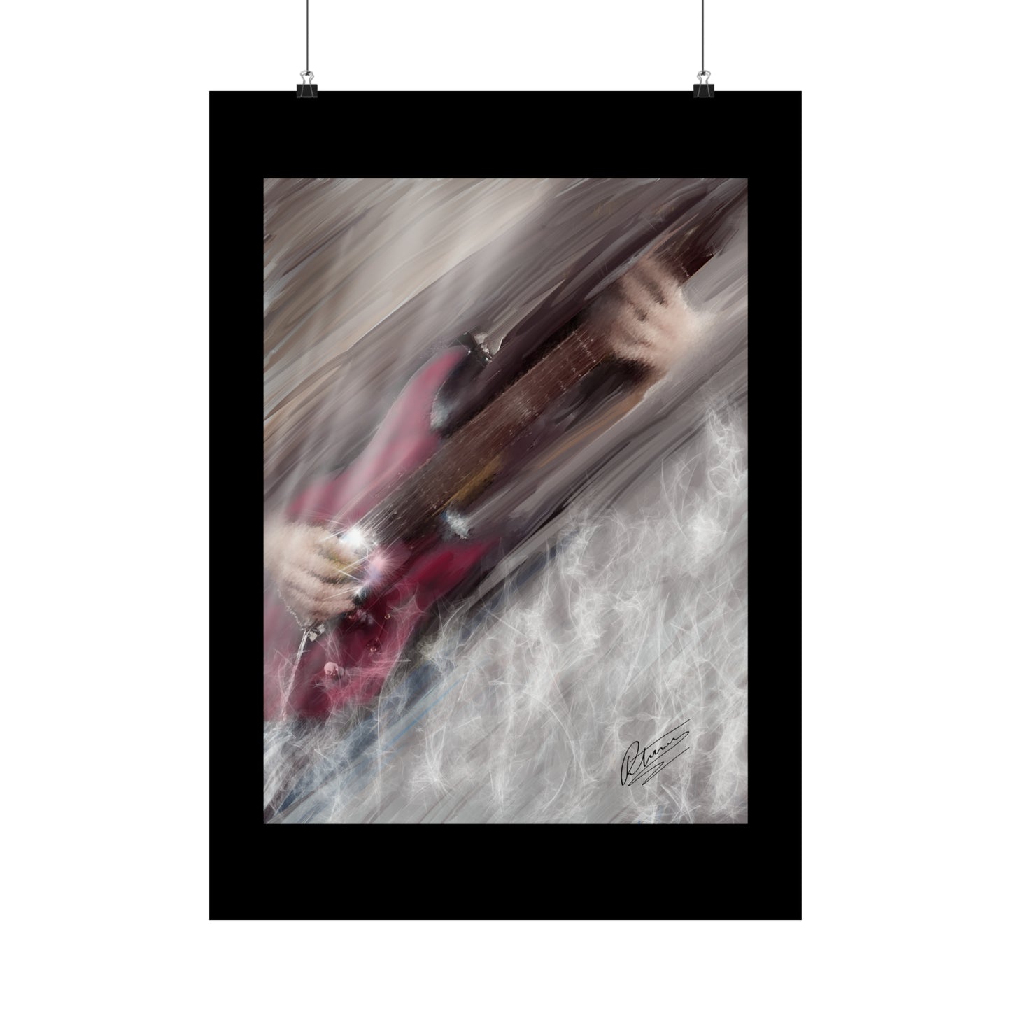 Matte Vertical Posters - Red Guitar