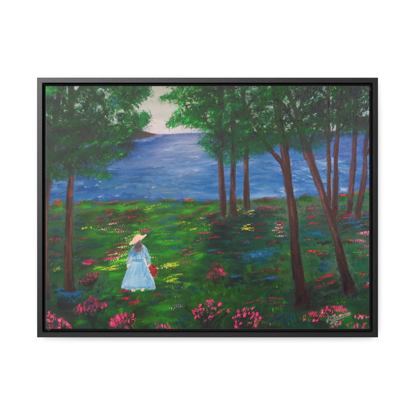 Path Of Flowers  - Gallery Canvas Wraps, Horizontal Frame