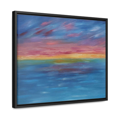 Aqua Sunset - Gallery Canvas Wraps, Horizontal Frame