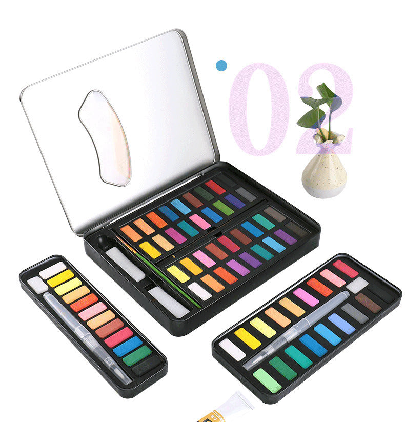 Solid Watercolor Paint Set Tin Box, Painting And Art Supplies