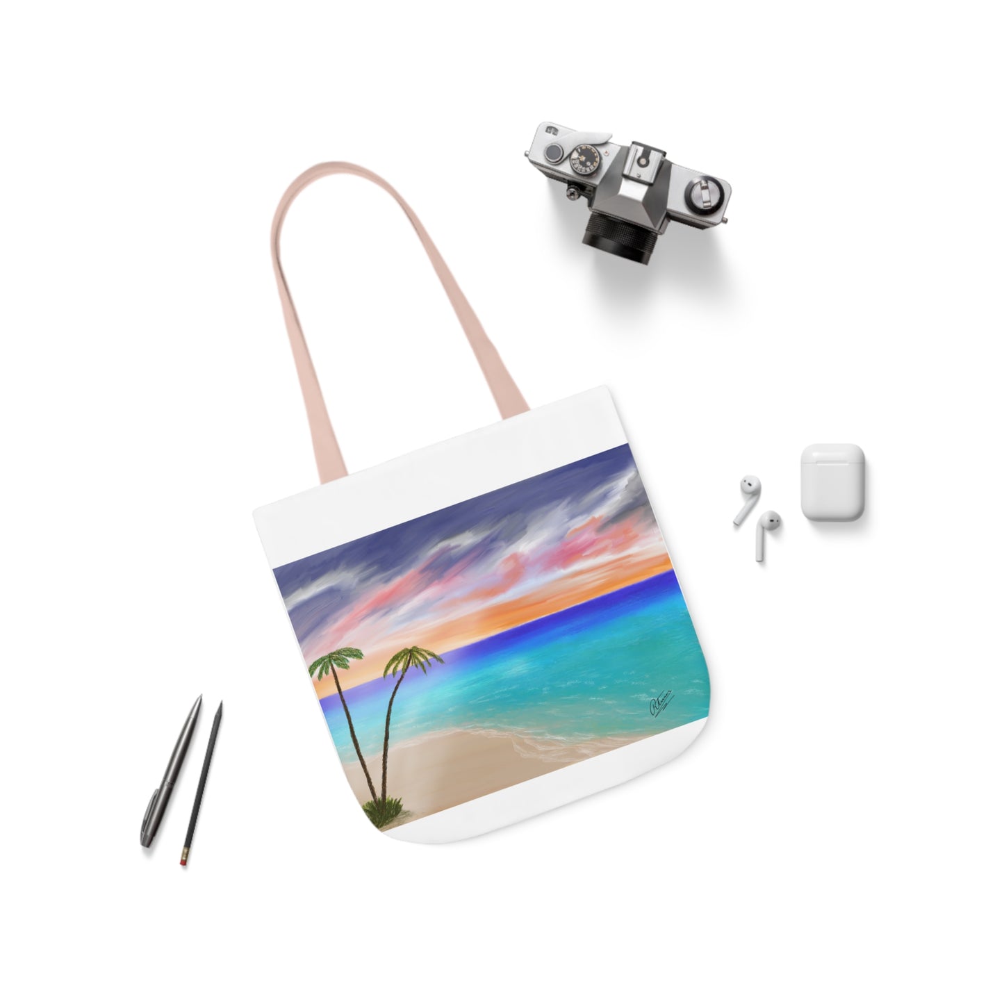 Canvas Tote Bag, Tropical Haven Art