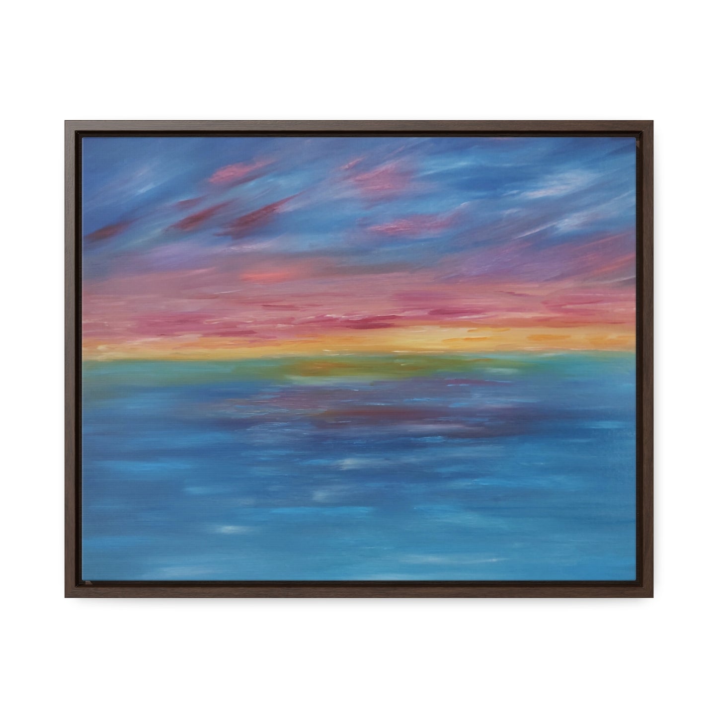 Aqua Sunset - Gallery Canvas Wraps, Horizontal Frame