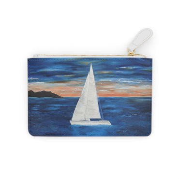 Sunset Sailing Mini Clutch Bag - Nautical Ocean Design