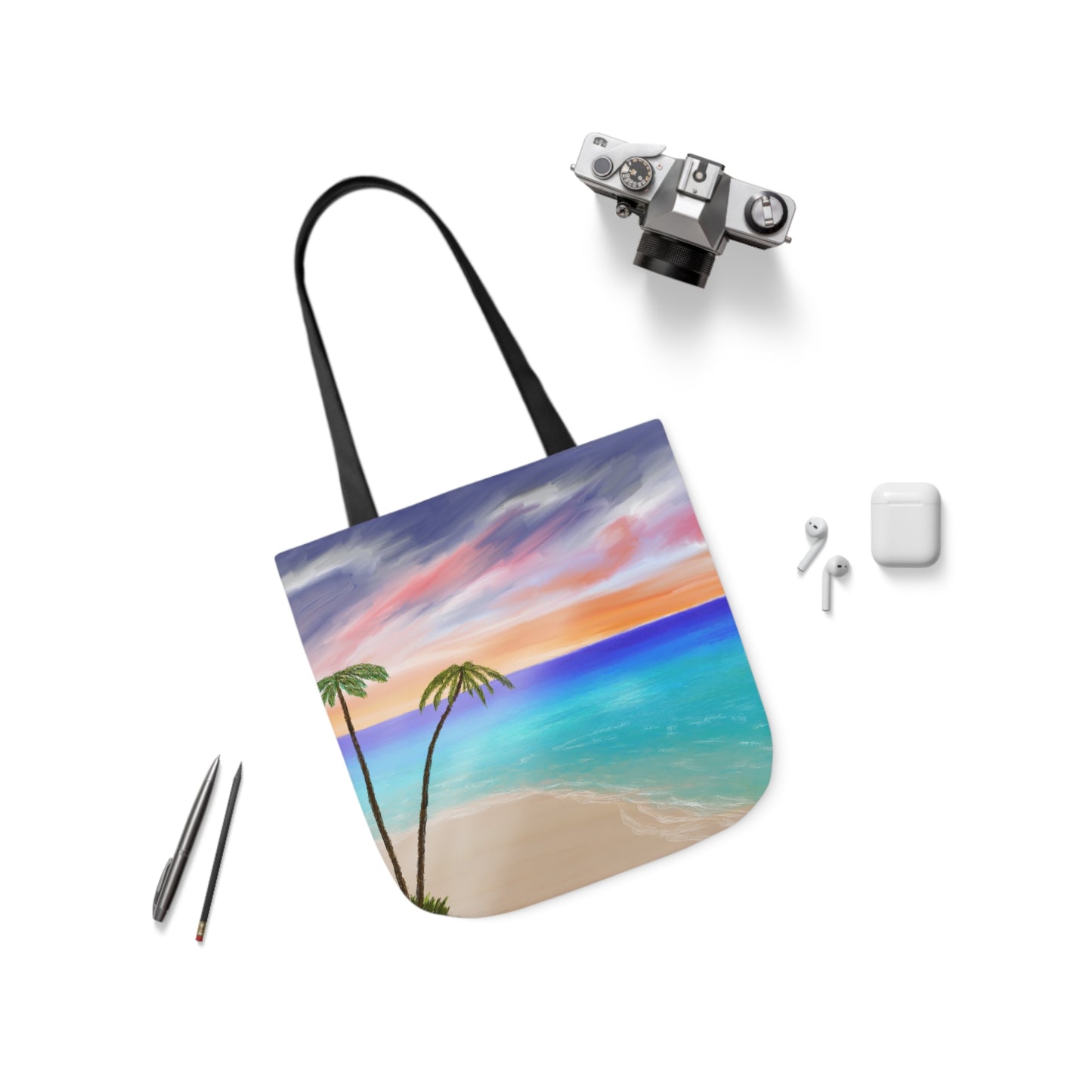 Canvas Tote Bag, Tropical Haven Art