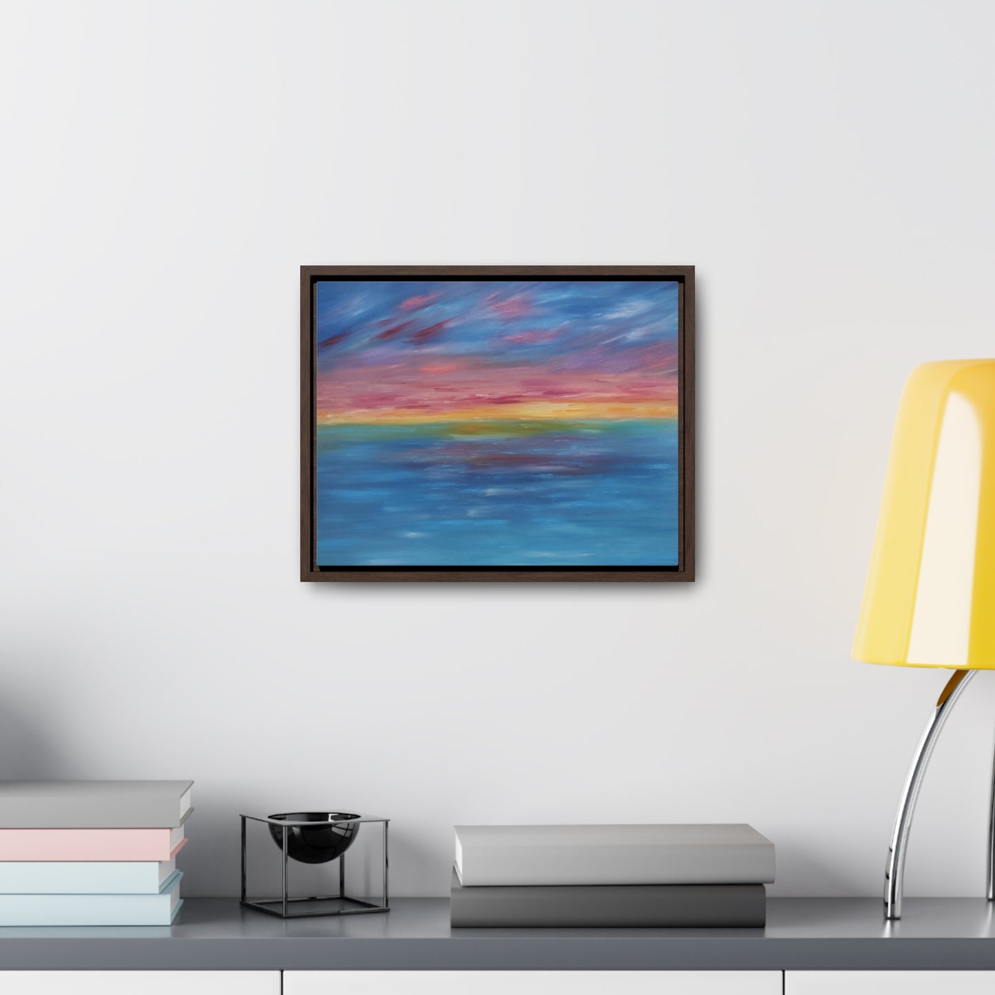 Aqua Sunset - Gallery Canvas Wraps, Horizontal Frame