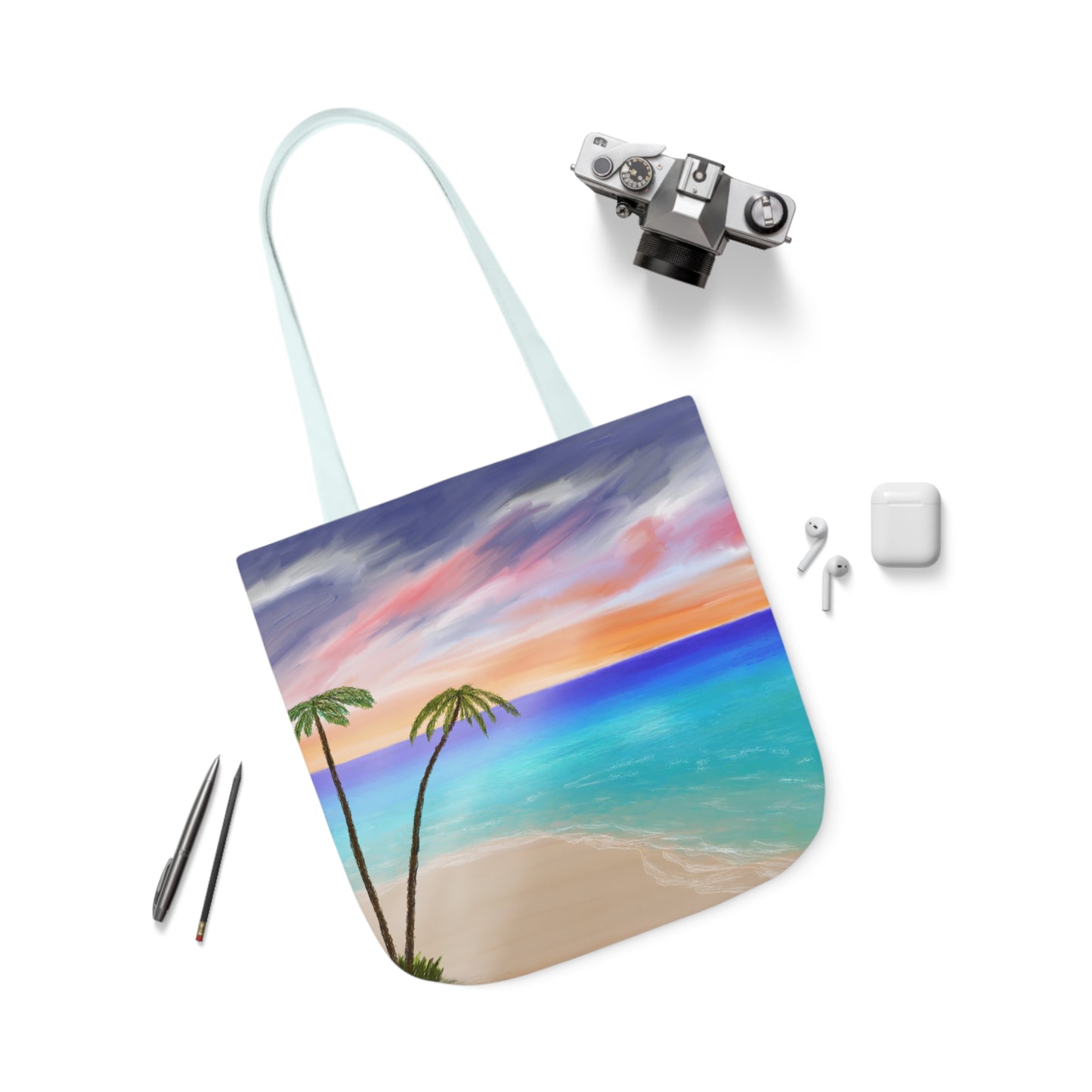 Canvas Tote Bag, Tropical Haven Art