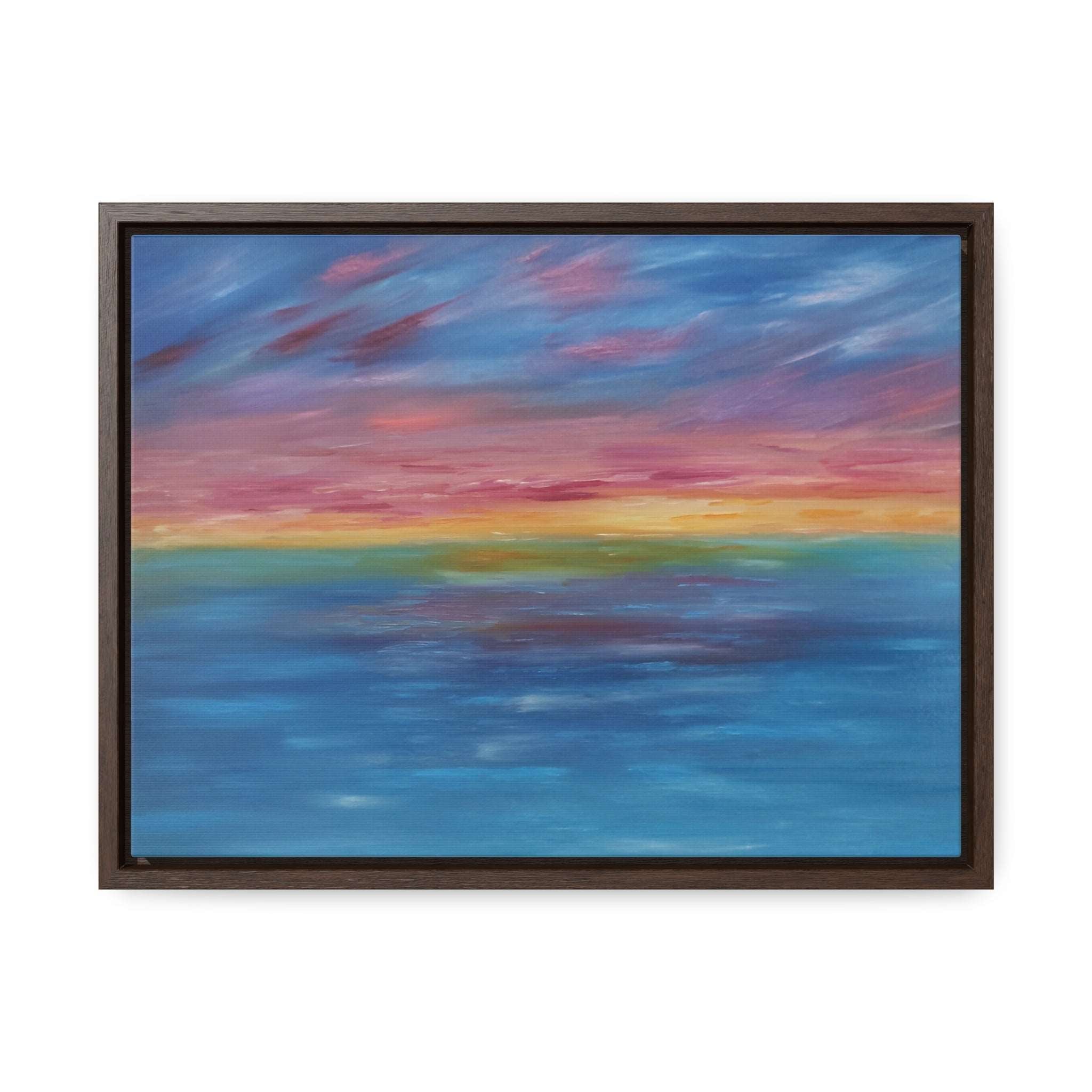 Aqua Sunset - Gallery Canvas Wraps, Horizontal Frame