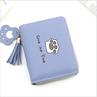 Small Wallets Handbag Card-Holder Coin-Purses Money Zipper Female Super Cat Cute Paw