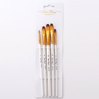 Art Supplies Acrylic Oil Painting Golden Tube White Rod Brush Set