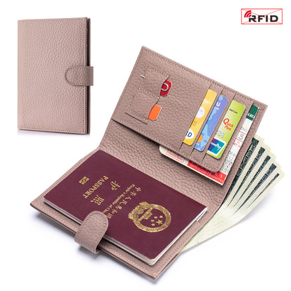 Leather Ultra-thin Passport Bag RFID Multifunctional