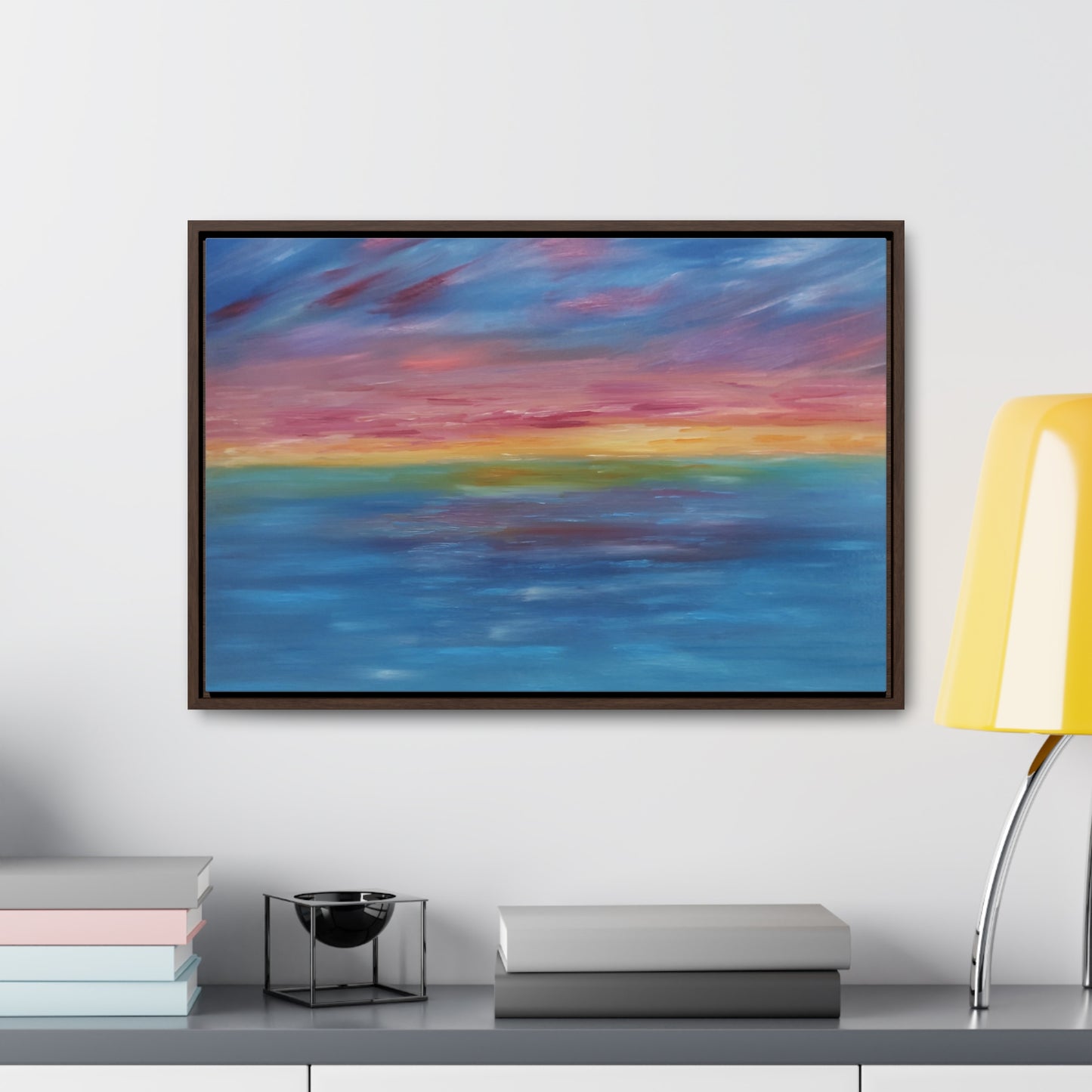 Aqua Sunset - Gallery Canvas Wraps, Horizontal Frame