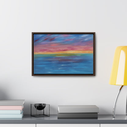 Aqua Sunset - Gallery Canvas Wraps, Horizontal Frame