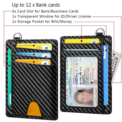 Men's Leather RFID Anti-theft Card Swiping Bag