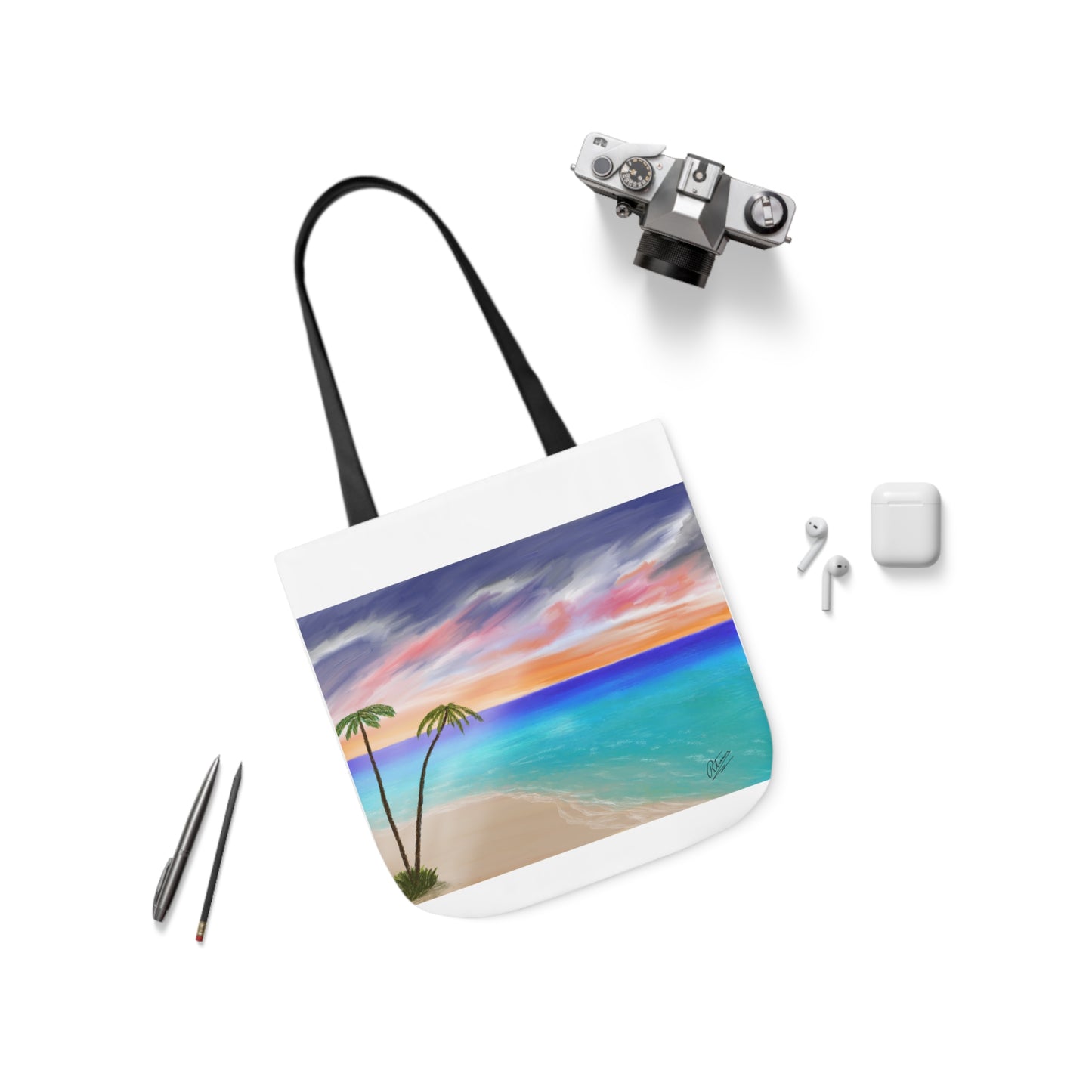 Canvas Tote Bag, Tropical Haven Art