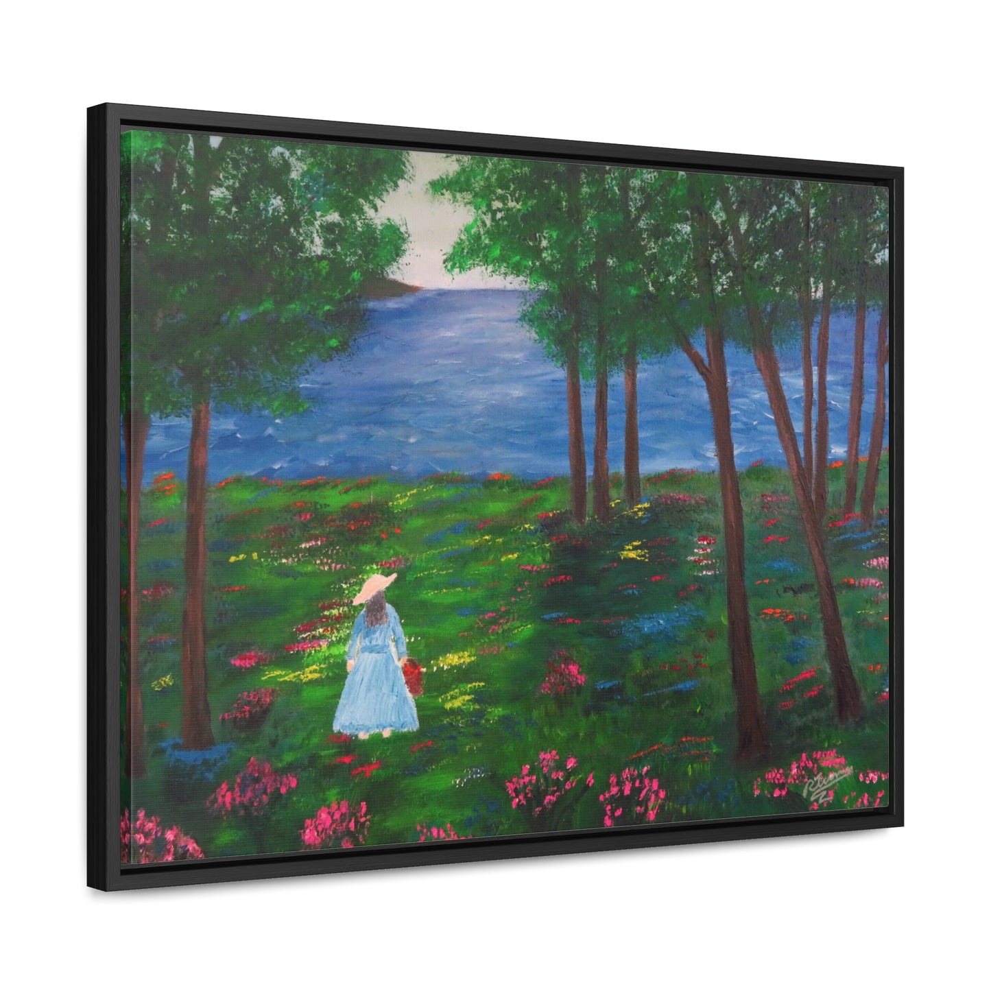 Path Of Flowers  - Gallery Canvas Wraps, Horizontal Frame