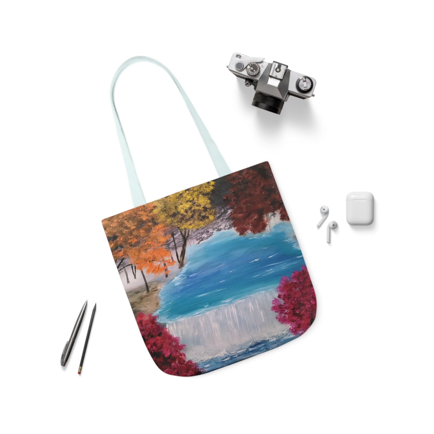 Canvas Tote Bag, Descending Waters Art