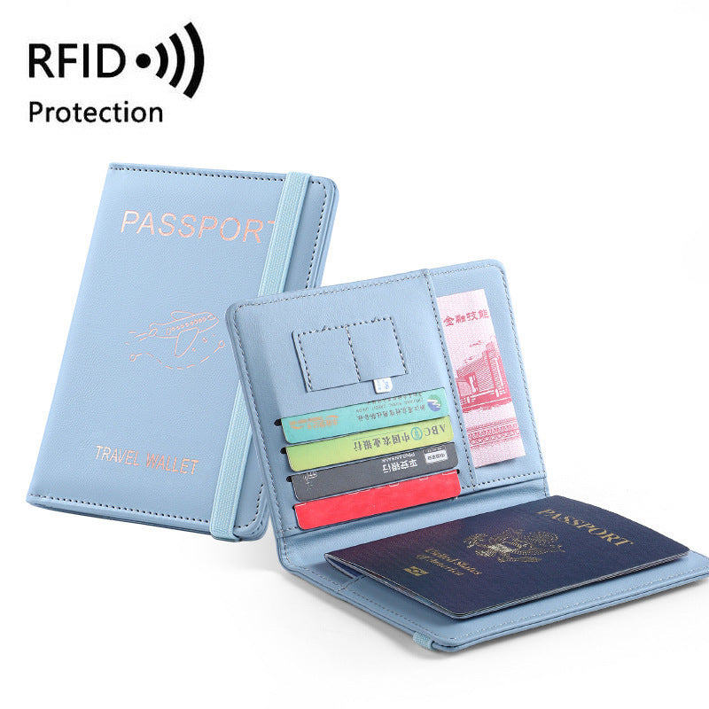 Pu Leather Passport Bag Rfid Multiple Card Slots Multifunctional Certificate Holder