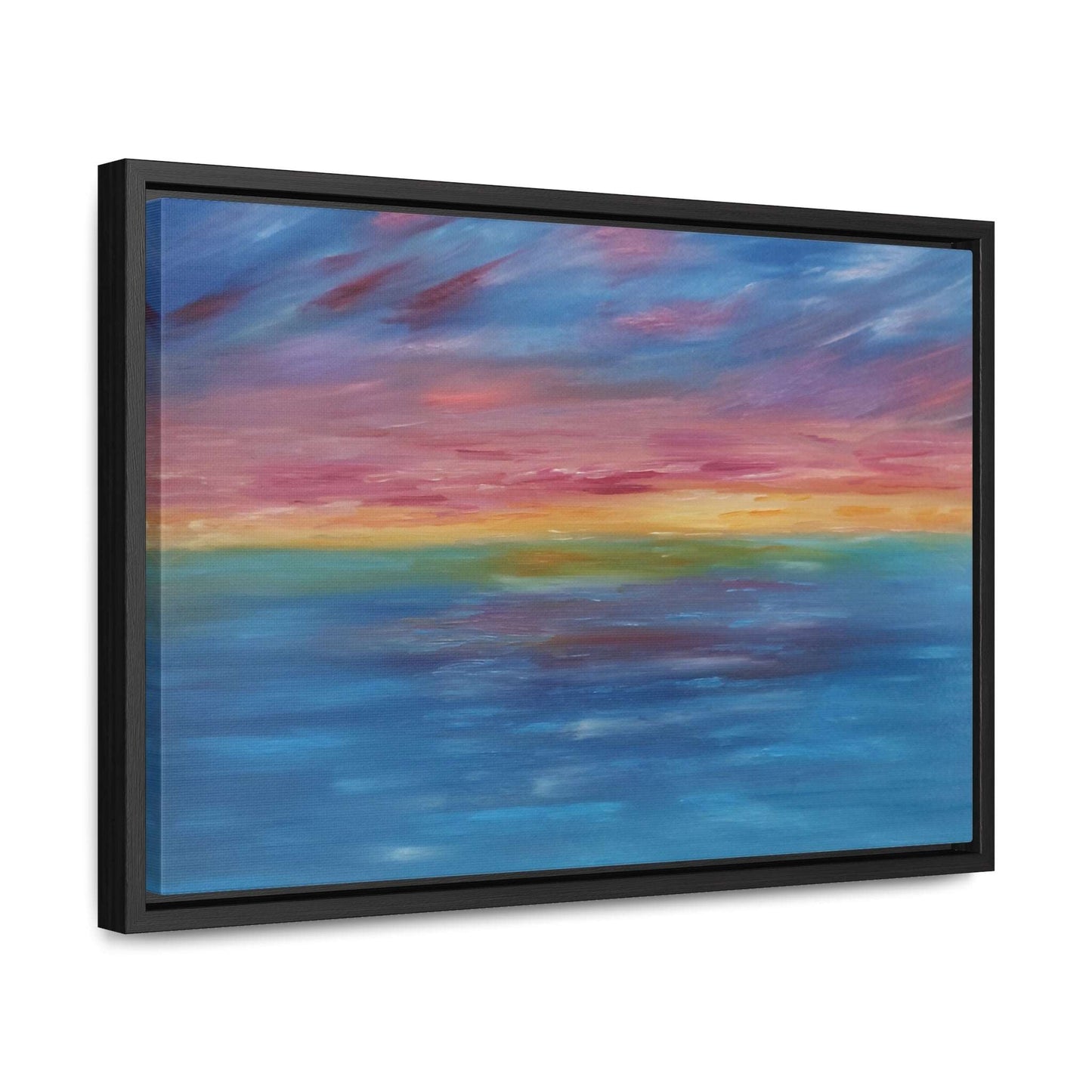 Aqua Sunset - Gallery Canvas Wraps, Horizontal Frame