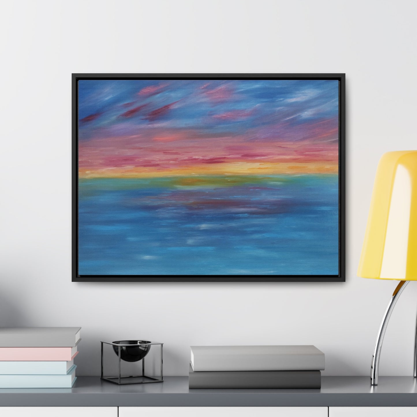 Aqua Sunset - Gallery Canvas Wraps, Horizontal Frame