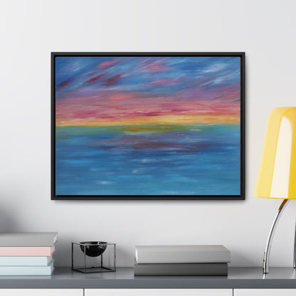 Aqua Sunset - Gallery Canvas Wraps, Horizontal Frame