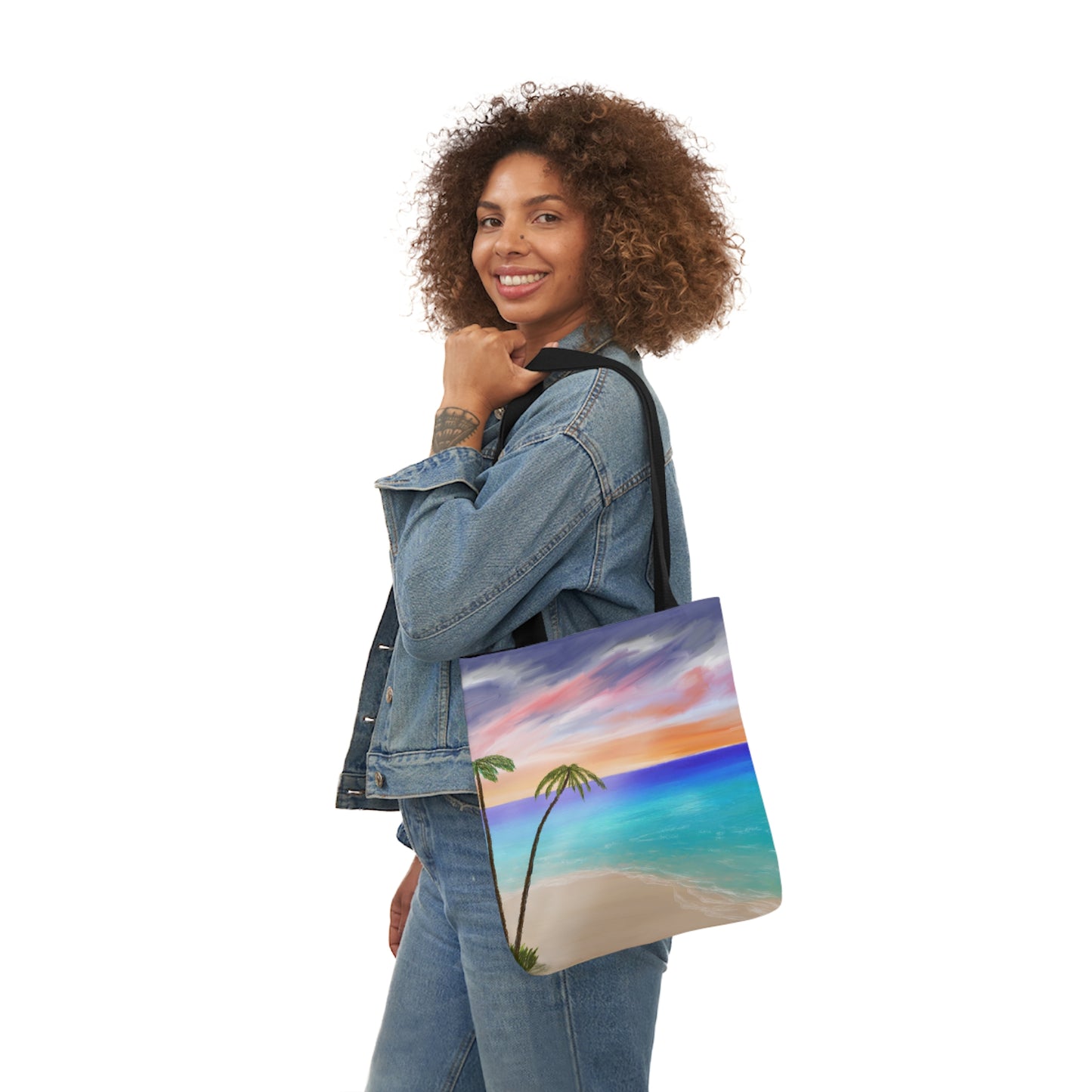 Canvas Tote Bag, Tropical Haven Art