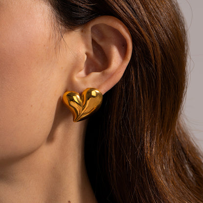 European And American 18K Gold Glossy Earrings