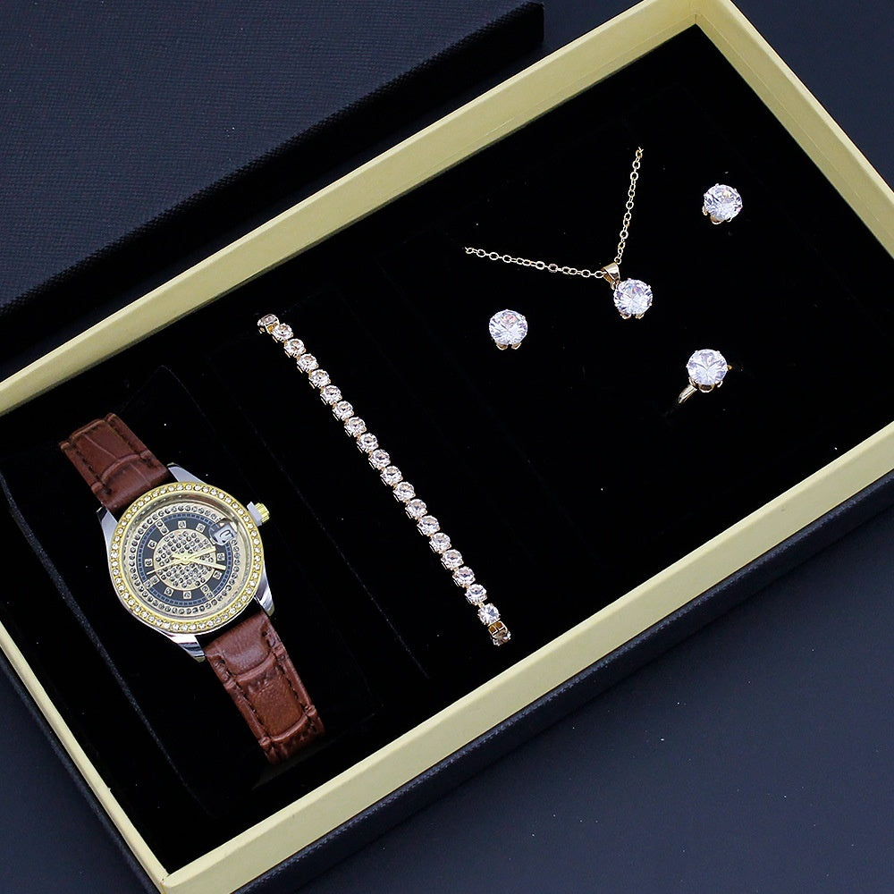 New Ladies Watch Good-looking Cross-border Valentine's Day Watch Jewelry Suit With Decoration