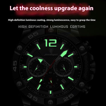 Multifunctional Men's Watch Silicone Band Quartz Wrist Watch