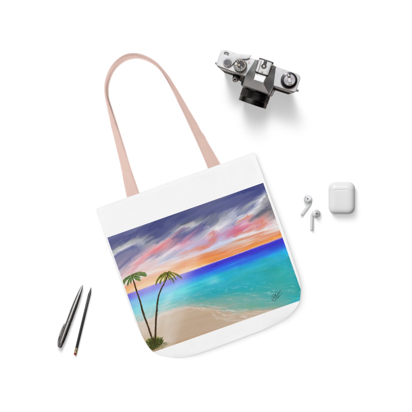 Canvas Tote Bag, Tropical Haven Art