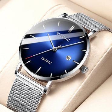 Blue Light Ultra-thin Fashion Men's Waterproof Quartz Watch