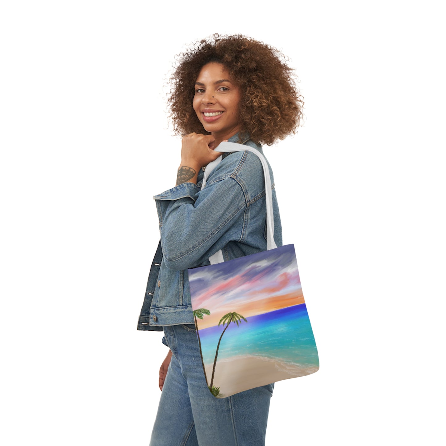 Canvas Tote Bag, Tropical Haven Art