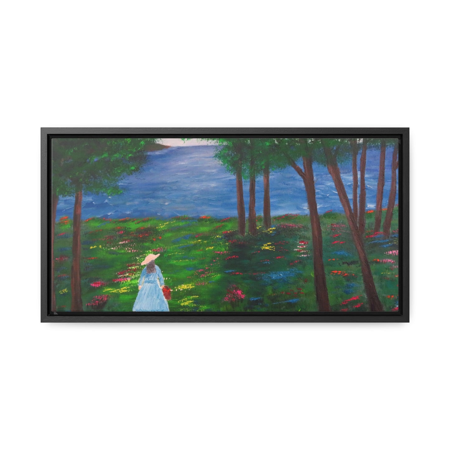 Path Of Flowers  - Gallery Canvas Wraps, Horizontal Frame