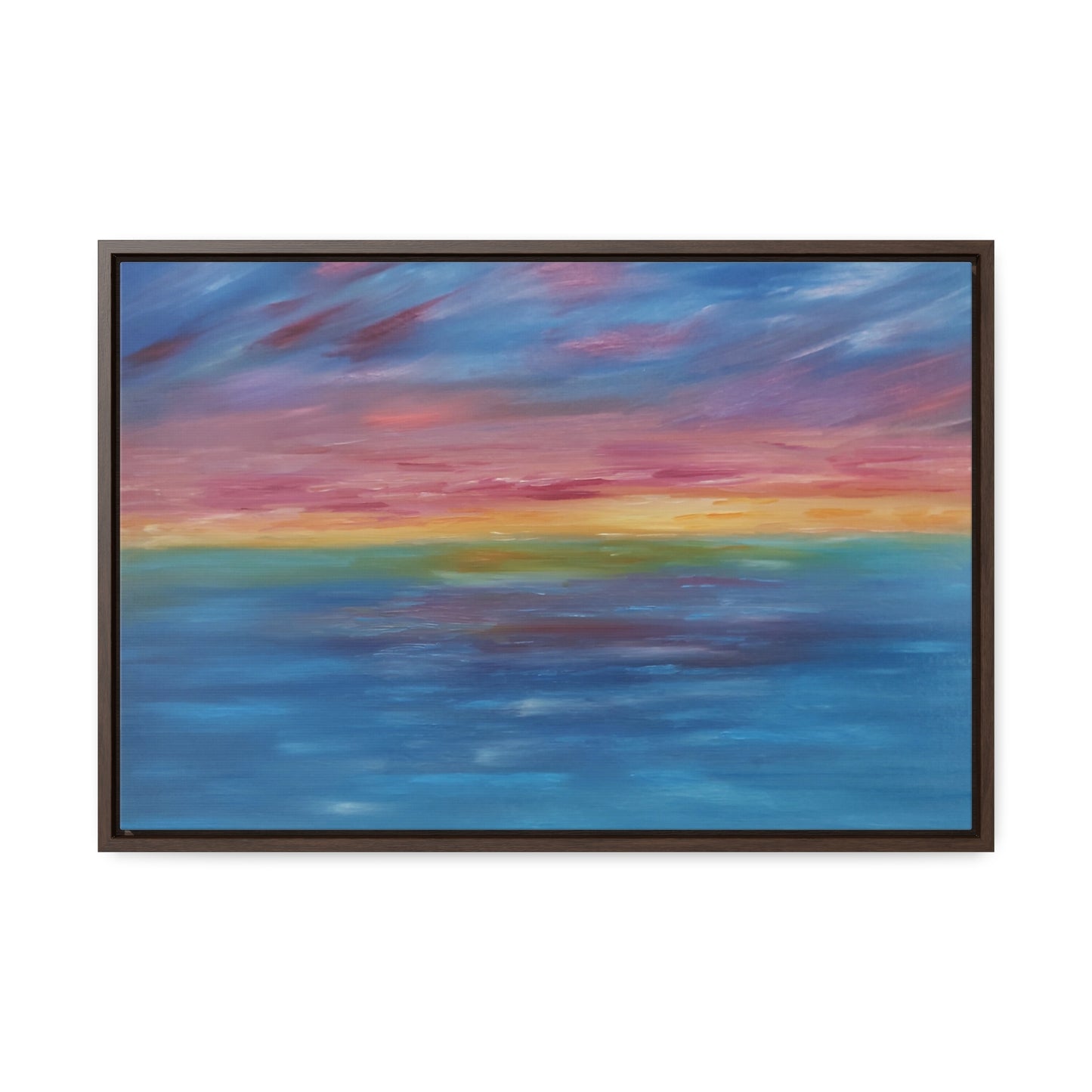 Aqua Sunset - Gallery Canvas Wraps, Horizontal Frame