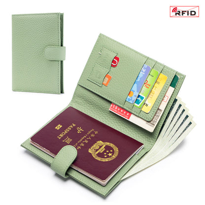 Leather Ultra-thin Passport Bag RFID Multifunctional