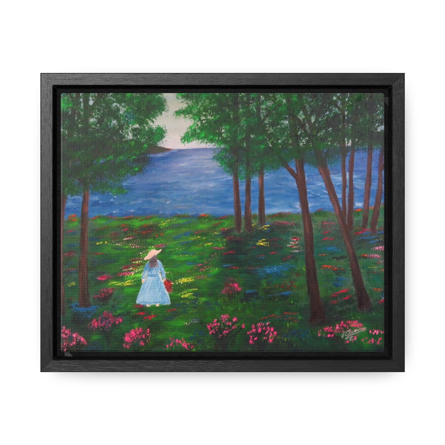 Path Of Flowers  - Gallery Canvas Wraps, Horizontal Frame