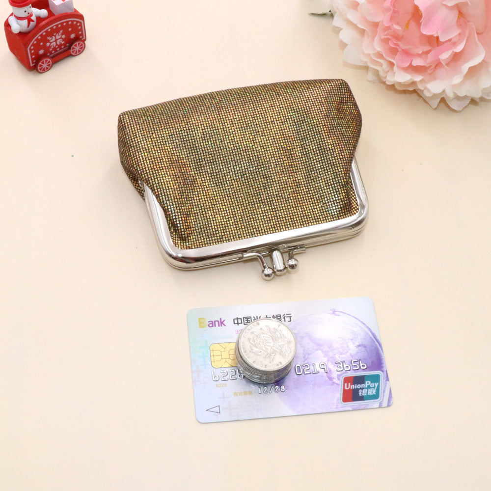 Retro Double PU Bright Plaid Short Wallet Ladies Card Holder