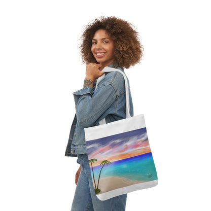 Canvas Tote Bag, Tropical Haven Art